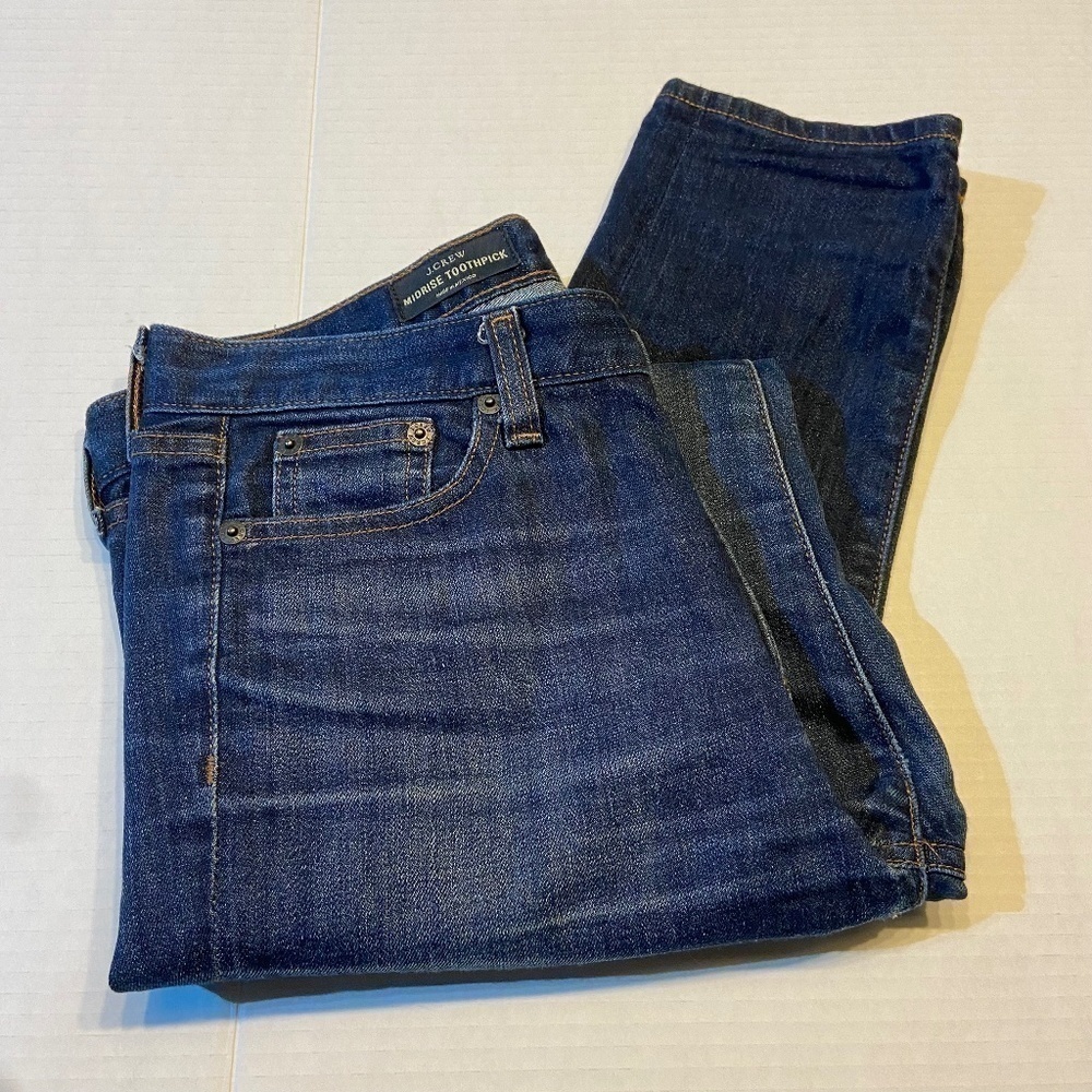 NWOT J Crew‎ Women's Size 29R Midrise Toothpick Medium Wash Jeans